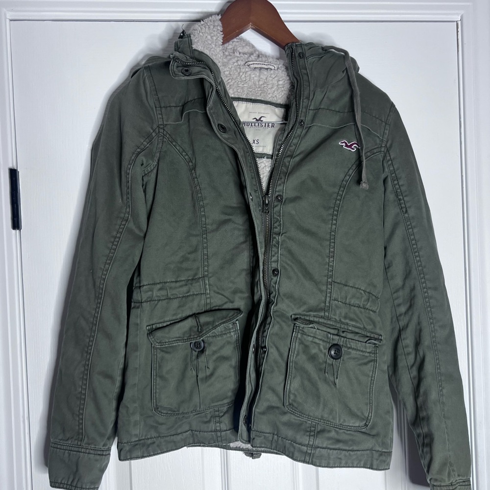 Hollister Green Hooded Jacket - Women’s XS
